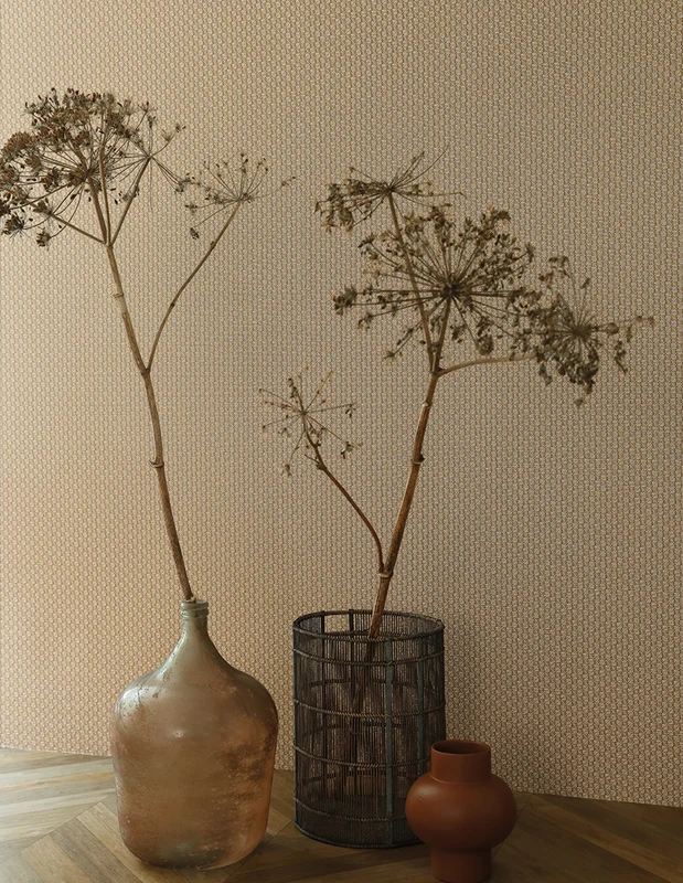 Photo of the fabric Trenza Wp 7467 7467 0252 in situ by Casamance. Use for Wall Covering. Style of Geometric, Texture
