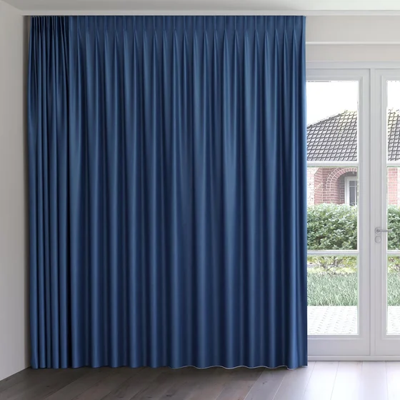 Photo of the fabric Provence Indigo swatch by James Dunlop Essentials. Use for Curtains, Upholstery, Accessory, Top of Bed. Style of Plain, Texture