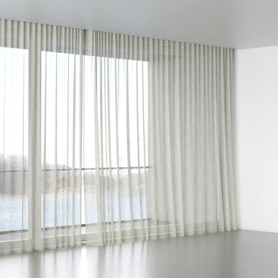 Photo of the fabric Palmery Willow swatch by James Dunlop. Use for Sheer Curtains. Style of Floral And Botannical, Sheer