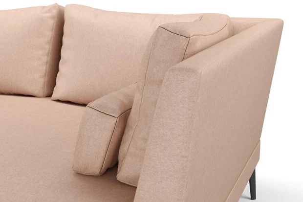 Photo of the fabric Prato Peach swatch by Mokum. Use for Upholstery, Accessory. Style of Plain, Texture