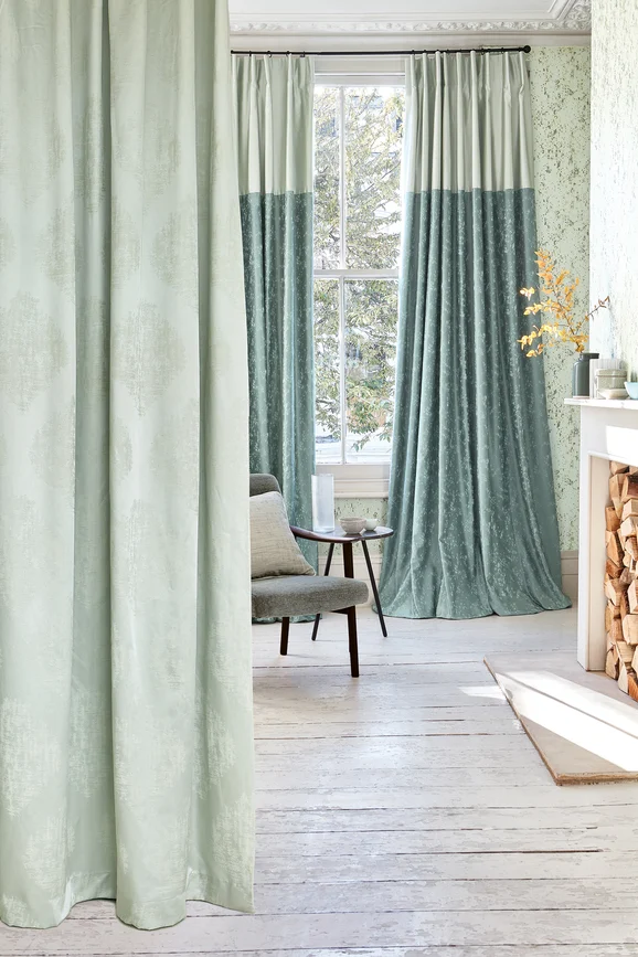 Photo of the fabric Loess V3407 09 in situ by Villa Nova. Use for Curtains, Accessory. Style of Abstract