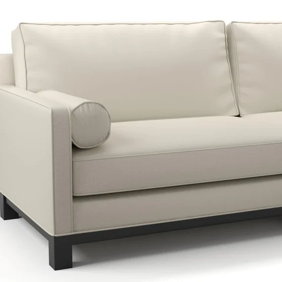Photo of the fabric Sit Out Beige swatch by James Dunlop FibreGuard. Use for Upholstery, Accessory. Style of Plain, Taffeta