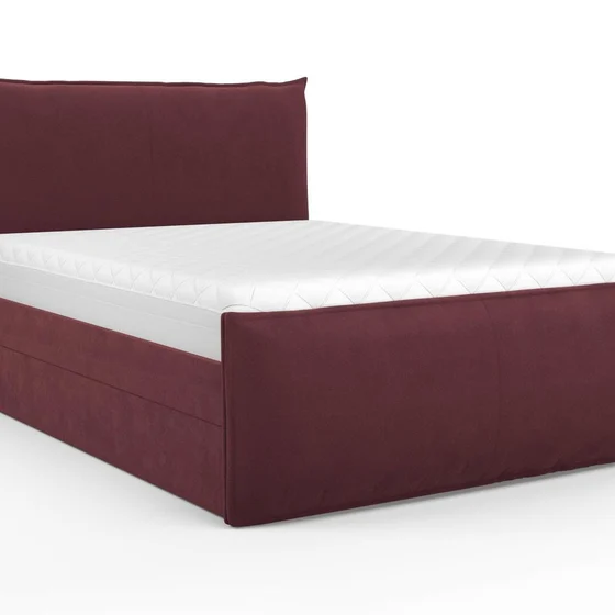 Photo of the fabric Alpaca Velvet Pinot Noir swatch by Mokum. Use for Upholstery, Accessory. Style of Plain, Velvet