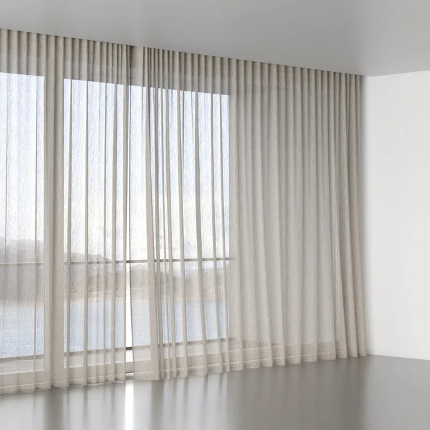 Photo of the fabric Turbulent Haze swatch by James Dunlop. Use for Sheer Curtains. Style of Plain, Sheer
