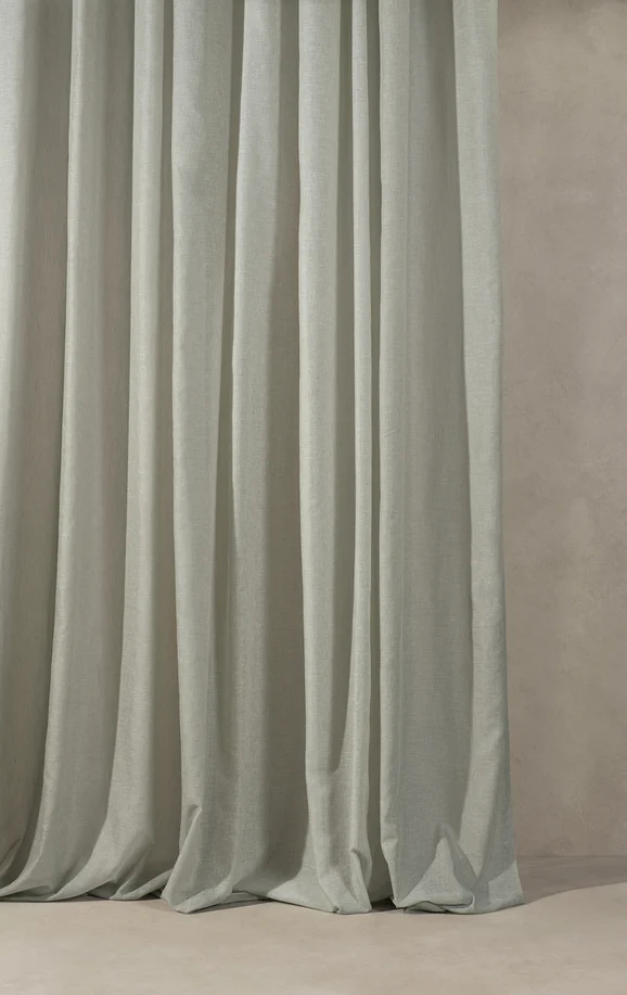 Photo of the fabric Tempest Oyster in situ by Mokum. Use for Sheer Curtains. Style of Plain, Sheer