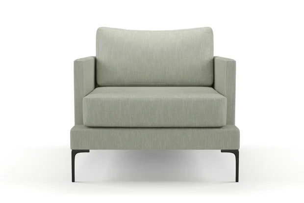 Photo of the fabric Sahel Celadon swatch by Mokum. Use for Upholstery, Accessory. Style of Plain, Texture