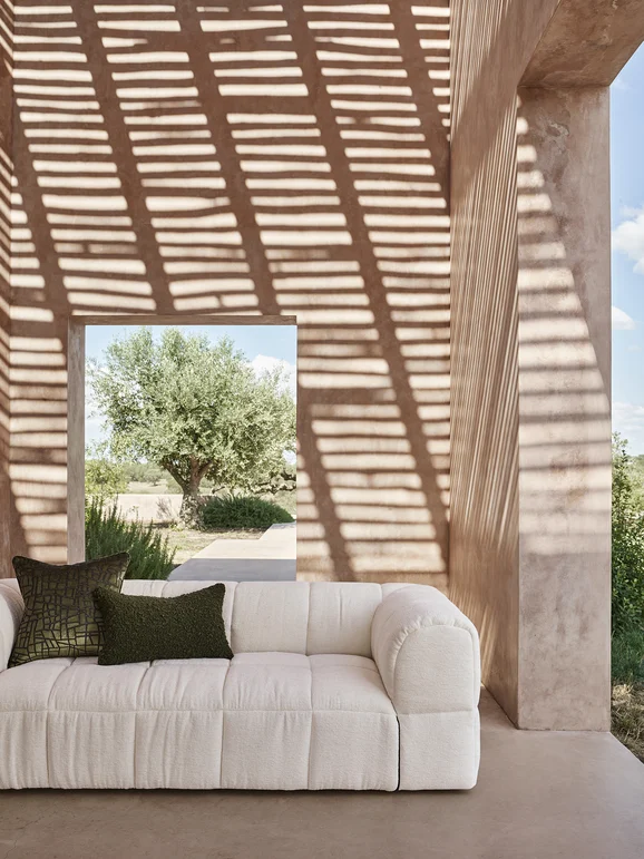 Photo of the fabric Solenzara Z722 02 in situ by Zinc. Use for Curtains, Upholstery, Accessory. Style of Plain