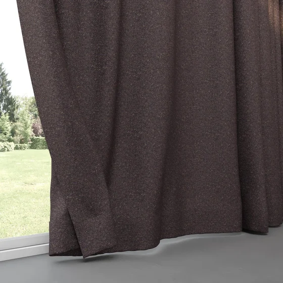 Photo of the fabric Bora Bora Aubergine swatch by Mokum FibreGuard. Use for Curtains, Upholstery, Accessory. Style of Plain, Texture