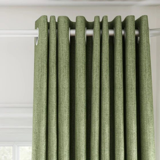 Photo of the fabric Trezor Laurel swatch by James Dunlop FibreGuard. Use for Curtains, Upholstery, Accessory. Style of Chenille, Plain