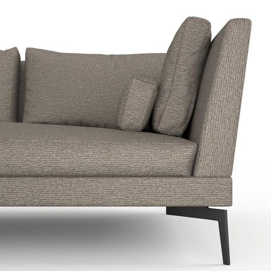 Photo of the fabric Grain Coffee swatch by Mokum. Use for Upholstery, Accessory, Top of Bed. Style of Plain, Texture