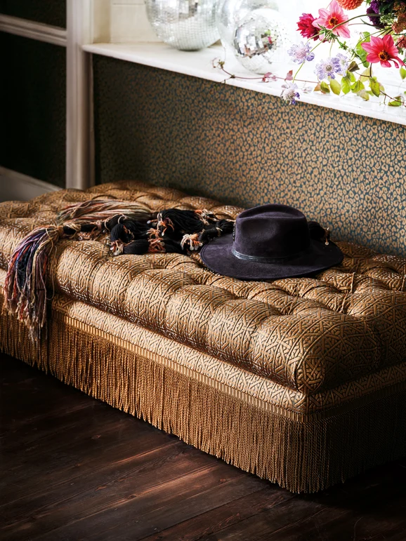 Photo of the fabric Dita 8010 01 in situ by Romo. Use for Curtains, Upholstery, Accessory