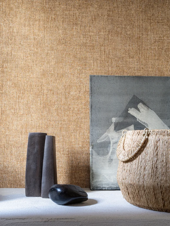 Photo of the fabric Diola Wp 7515 7515 1324 in situ by Casamance. Use for Wall Covering. Style of Plain
