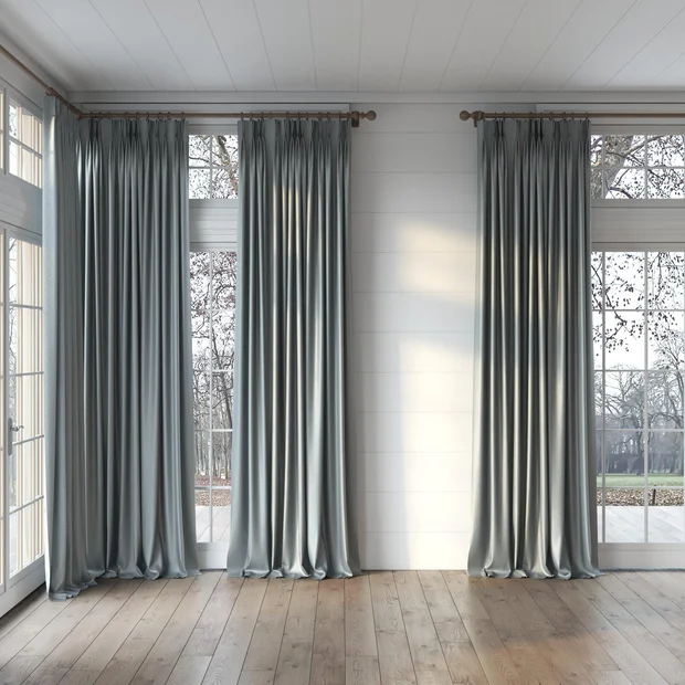 Photo of the fabric Kennedy II Blackout Slate swatch by James Dunlop. Use for Curtains. Style of Plain, Texture