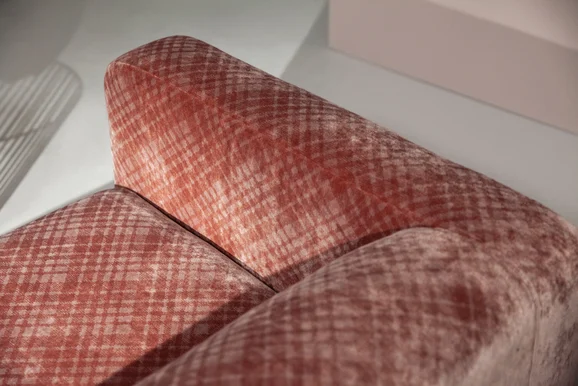 Photo of the fabric Quasar K5256 01 in situ by Kirkby Design. Use for Upholstery, Accessory. Style of Velvet