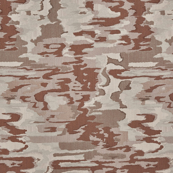 Photo of the fabric Utopia 4306 Coral 406 swatch by Prestigious. Use for Curtains, Upholstery, Accessory. Style of Abstract, Jacquard