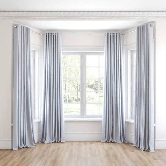 Photo of the fabric Quantum FR Ice swatch by Linings. Use for Curtains. Style of Dim Out