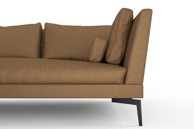 Photo of the fabric Pandanus Chestnut swatch by Mokum. Use for Upholstery. Style of Plain, Taffeta