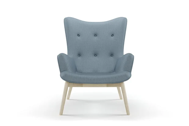 Photo of the fabric Frisco Denim swatch by James Dunlop Essentials. Use for Curtains, Upholstery, Accessory, Top of Bed. Style of Plain, Texture