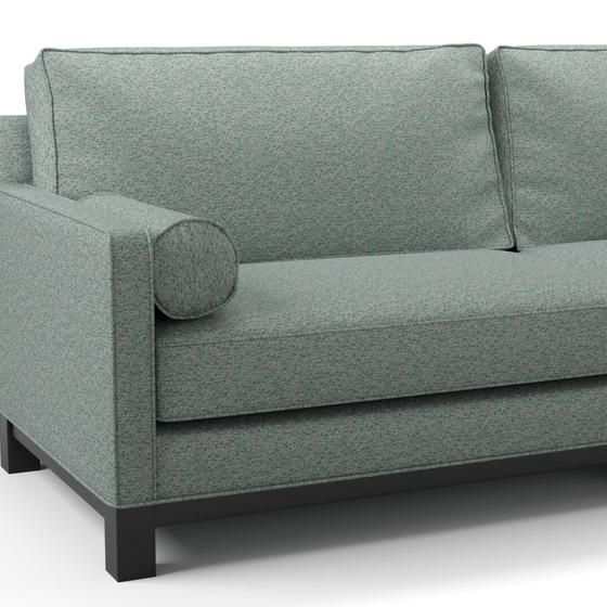 Photo of the fabric Omni Emerald swatch by James Dunlop FibreGuard. Use for Upholstery, Accessory, Top of Bed. Style of Plain, Texture