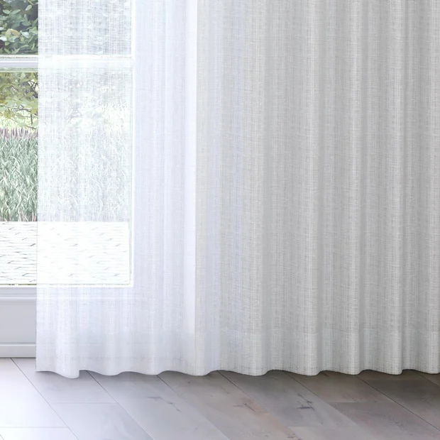 Photo of the fabric Scandinese Cloud swatch by James Dunlop. Use for Sheer Curtains. Style of Plain, Sheer