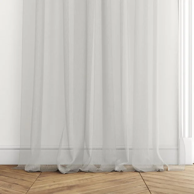 Photo of the fabric Aurora Moonbeam swatch by Mokum. Use for Sheer Curtains. Style of Plain, Sheer