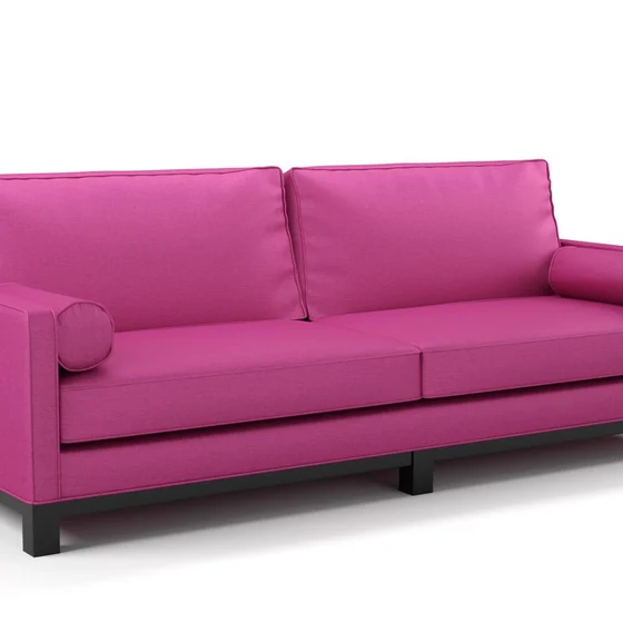 Photo of the fabric Provence Magenta swatch by James Dunlop Essentials. Use for Curtains, Upholstery, Accessory, Top of Bed. Style of Plain, Texture