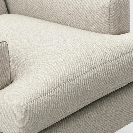 Photo of the fabric Omni Flax swatch by James Dunlop FibreGuard. Use for Upholstery, Accessory, Top of Bed. Style of Plain, Texture