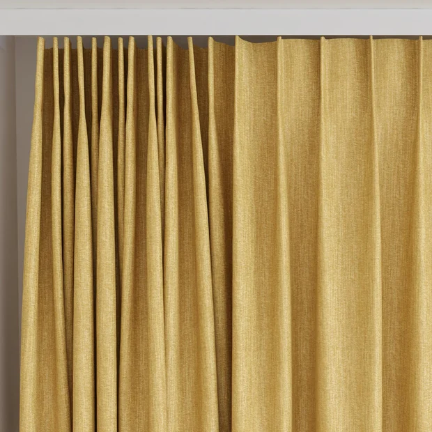 Photo of the fabric Trezor Honey swatch by James Dunlop FibreGuard. Use for Curtains, Upholstery, Accessory. Style of Chenille, Plain