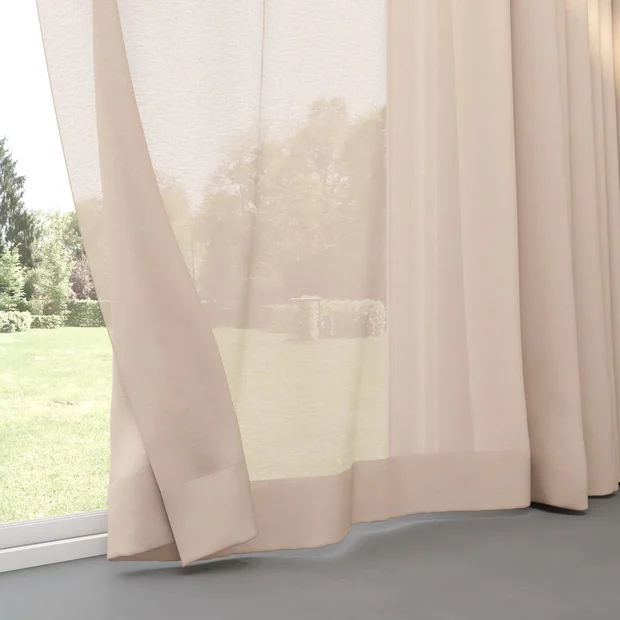 Photo of the fabric Gouache Nude swatch by Mokum. Use for Curtains, Accessory. Style of Plain, Taffeta
