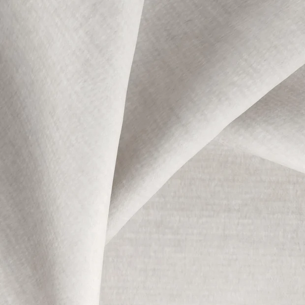 Photo of the fabric Drama Silver swatch by Zepel FibreGuard. Use for Curtains, Upholstery, Accessory, Top of Bed. Style of Chenille, Plain