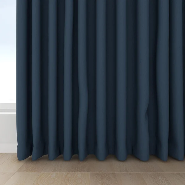 Photo of the fabric Satori Stonewash Ink swatch by Mokum. Use for Curtains, Upholstery Light Duty, Accessory, Top of Bed. Style of Plain, Texture