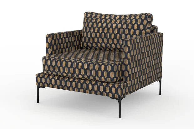 Photo of the fabric Beverly Hills Topaz swatch by Catherine Martin by Mokum. Use for Upholstery, Accessory. Style of Geometric, Velvet