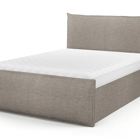 Photo of the fabric Gabrielle Truffle swatch by Mokum FibreGuard. Use for Upholstery, Accessory, Top of Bed. Style of Plain, Texture