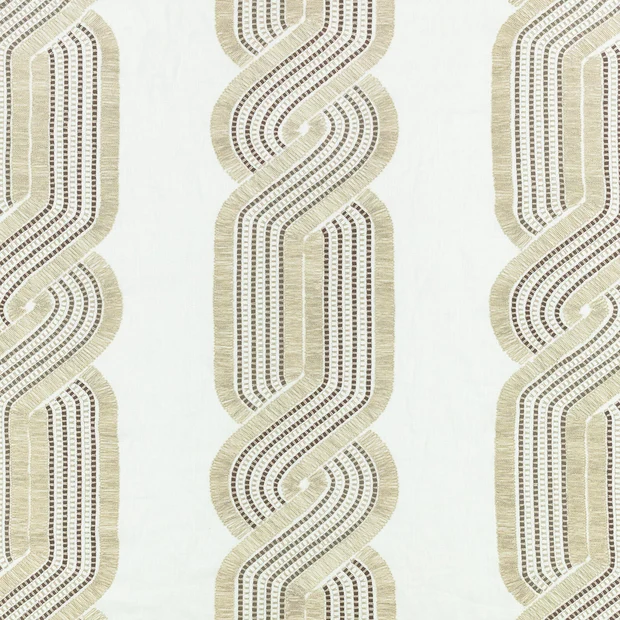 Photo of the fabric Ludo Z795 01 swatch by Zinc. Use for Curtains, Upholstery Light Duty, Accessory. Style of Embroidery, Geometric