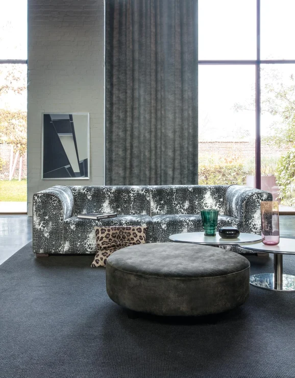 Photo of the fabric Bana Velvet Charcoal in situ by Zepel. Use for Curtains, Upholstery, Accessory, Top of Bed. Style of Plain, Velvet