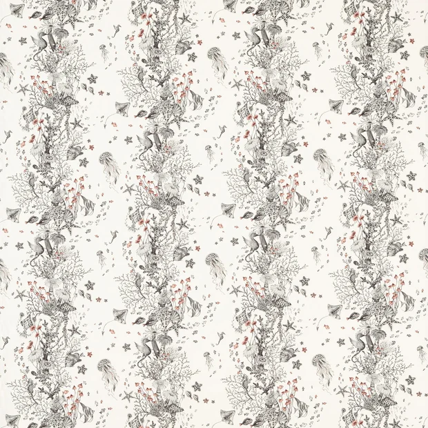 Photo of the fabric Seaforest F1760 3 swatch by Clarke & Clarke. Use for Upholstery. Style of Animals And Birds, Print