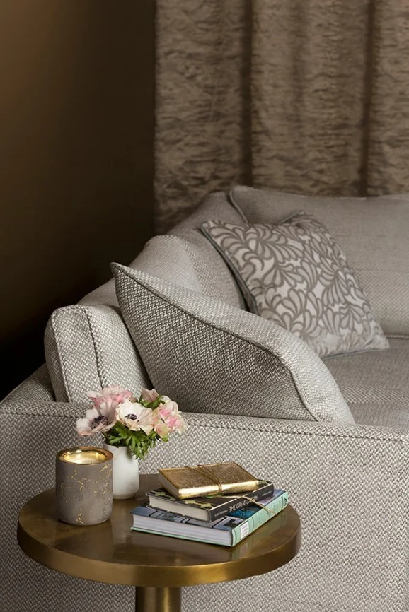 Photo of the fabric Lusso Powder in situ by Mokum. Use for Upholstery, Accessory. Style of Plain, Texture