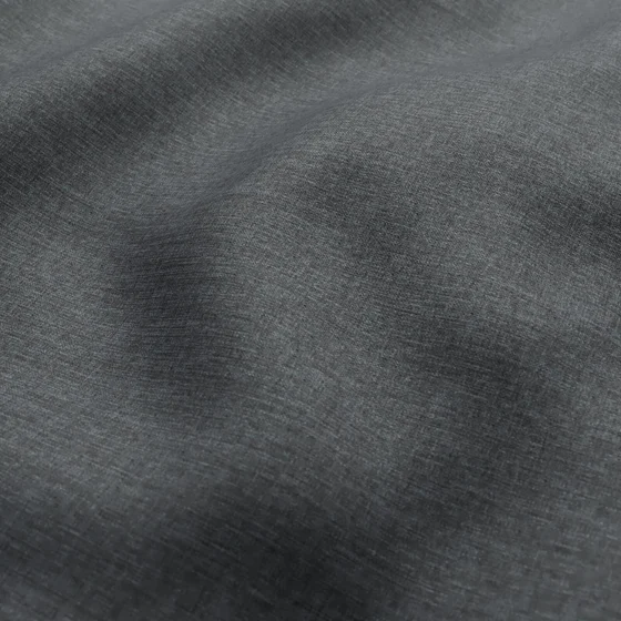 Photo of the fabric Kidglove Charcoal swatch by Zepel FibreGuard. Use for Curtains, Upholstery, Accessory, Top of Bed. Style of Plain, Taffeta