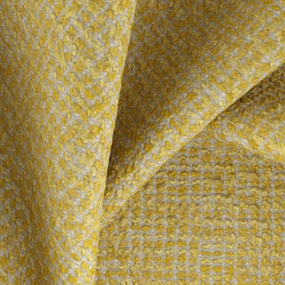 Photo of the fabric Indiana Sunflower swatch by Zepel FibreGuard. Use for Upholstery, Accessory. Style of Plain, Texture