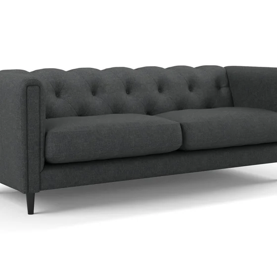 Photo of the fabric Panier Charcoal swatch by James Dunlop. Use for Upholstery, Accessory. Style of Plain, Texture
