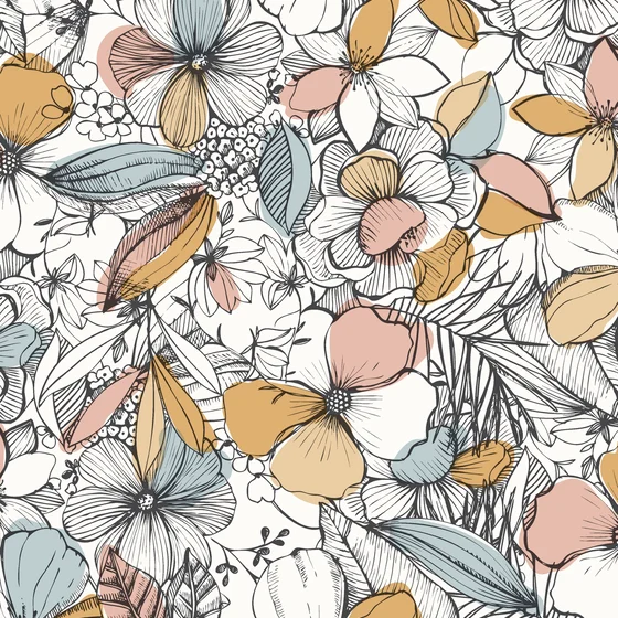 Photo of the fabric California Dreaming Wallpaper 10338 40 20 swatch by James Dunlop. Use for Wall Covering. Style of Floral And Botannical