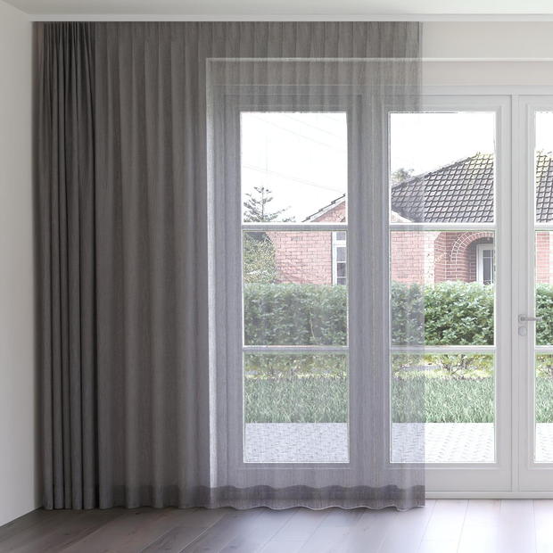 Photo of the fabric Sonata Carbon swatch by James Dunlop. Use for Curtains. Style of Plain, Texture