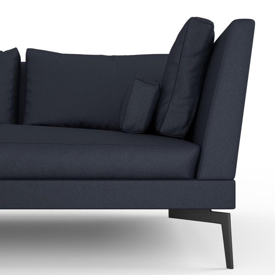 Photo of the fabric Epitome Ink swatch by Mokum. Use for Upholstery, Accessory. Style of Plain, Taffeta