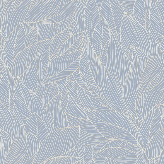 Photo of the fabric Hosta Wp 7660 7660 2956 swatch by Casamance. Use for Wall Covering. Style of Floral And Botannical, Print
