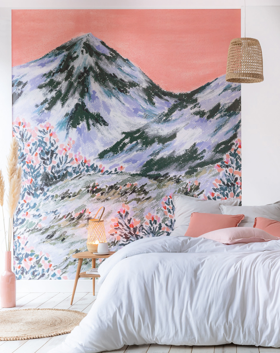Photo of the fabric Les Petits Bonheurs W/Pan 10240 40 75 in situ by Casadeco. Use for Wall Covering. Style of Floral And Botannical