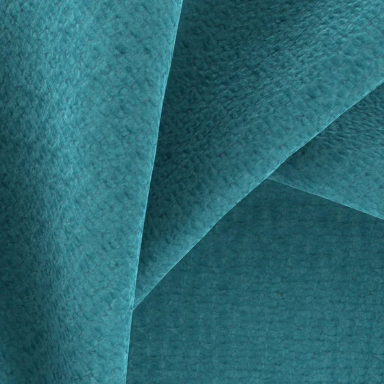Photo of the fabric Devina Aqua swatch by Zepel FibreGuard. Use for Upholstery, Accessory, Top of Bed. Style of Chenille, Plain