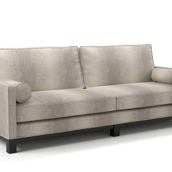 Photo of the fabric Maxime Zinc swatch by James Dunlop. Use for Upholstery, Accessory. Style of Stripe, Texture