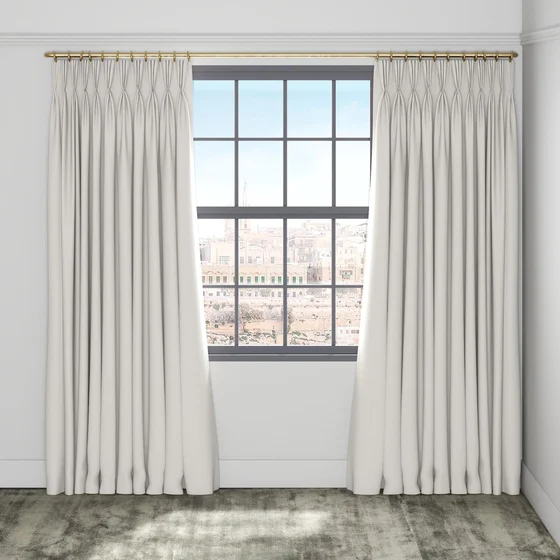 Photo of the fabric Quantum FR Oyster swatch by Linings. Use for Curtains. Style of Dim Out