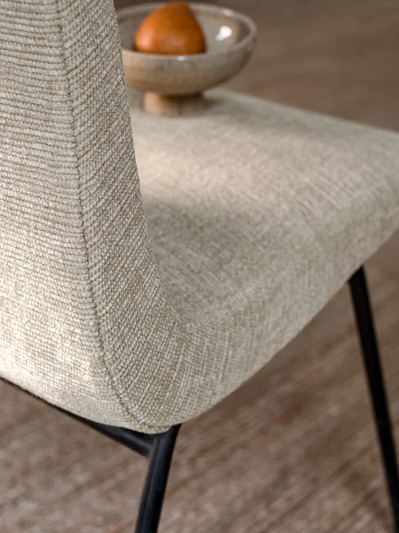 Photo of the fabric Cabourg 4750 4750 1649 in situ by Casamance. Use for Upholstery, Accessory, Top of Bed. Style of Plain