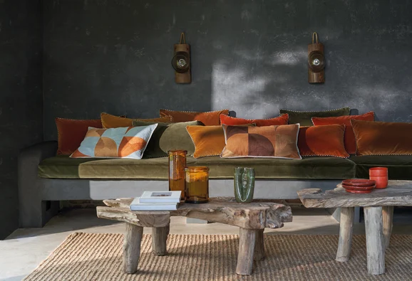 Photo of the fabric Dolce Vita Ccover 45X45 431 45 431 07 in situ by Casamance. Use for Cushion Cover